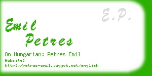 emil petres business card